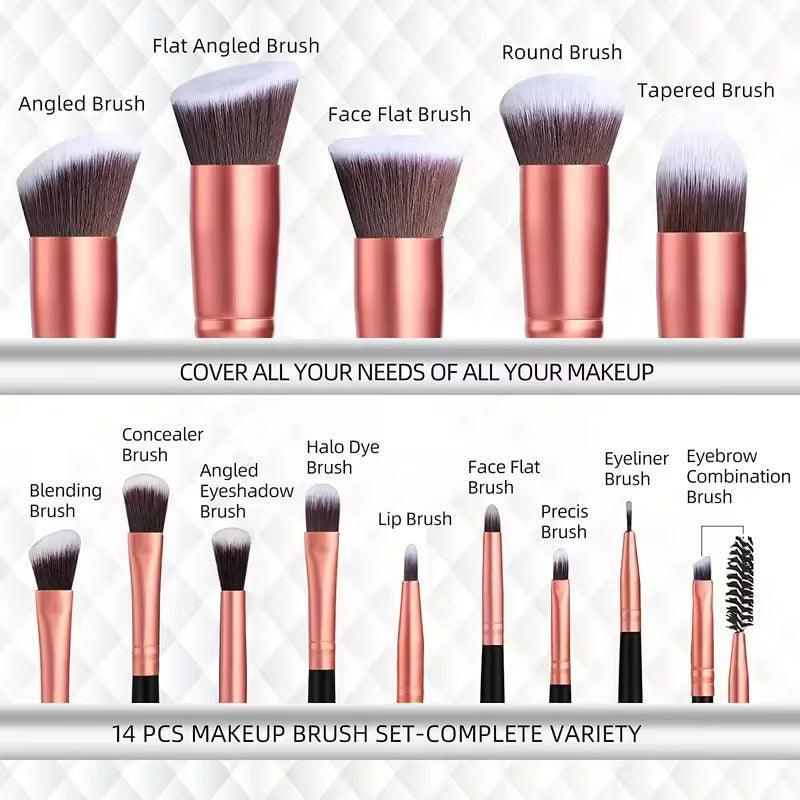 Pivura 16pcs Vegan Makeup Brushes Set - Pivura