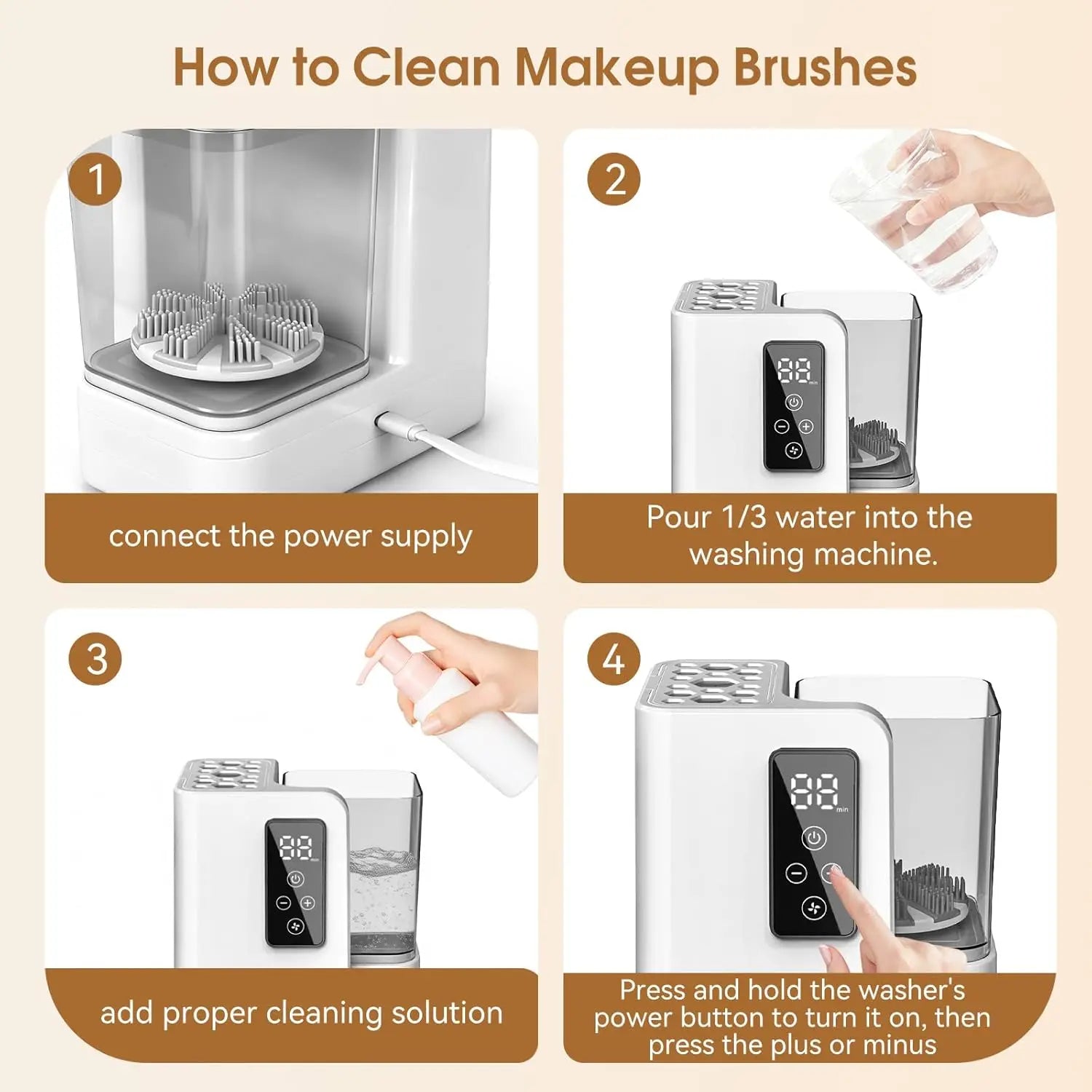 Pivura 5-in-1 Makeup Brush Cleaner & Dryer