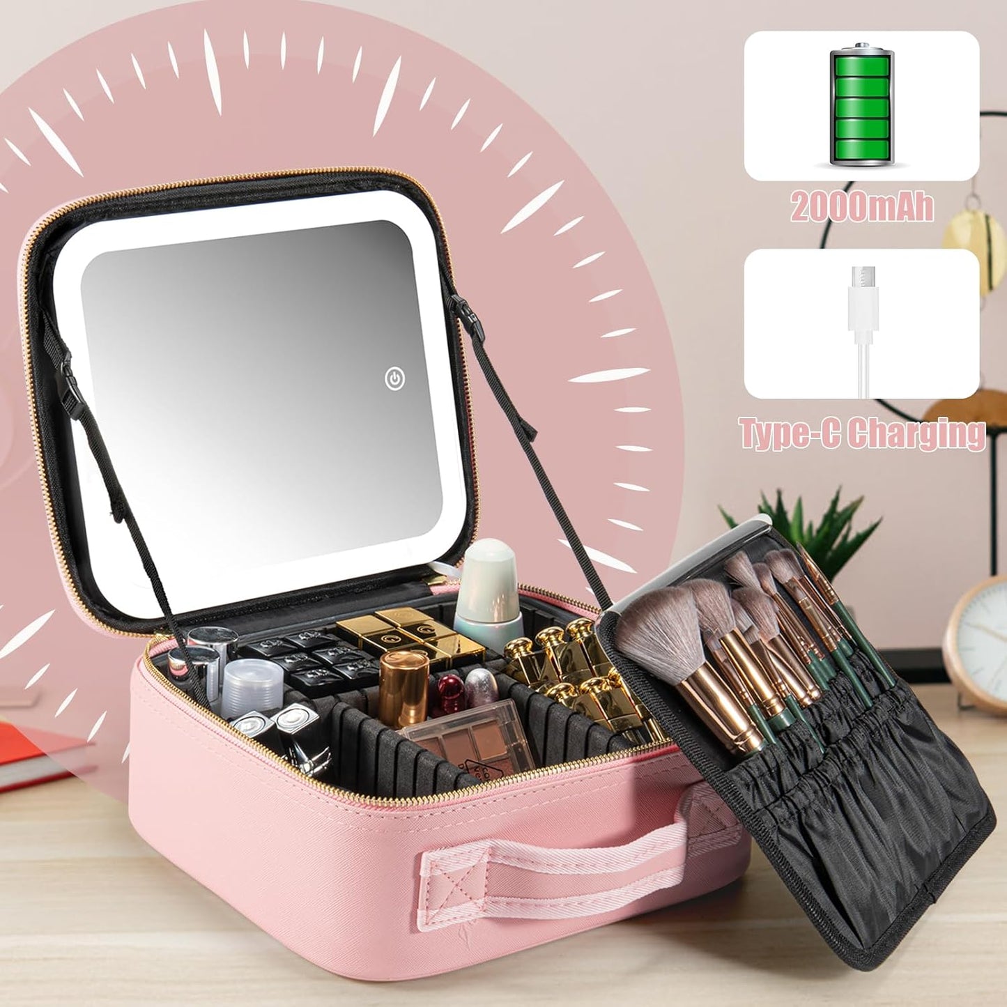 Pivura Makeup Bag w/ LED Mirror