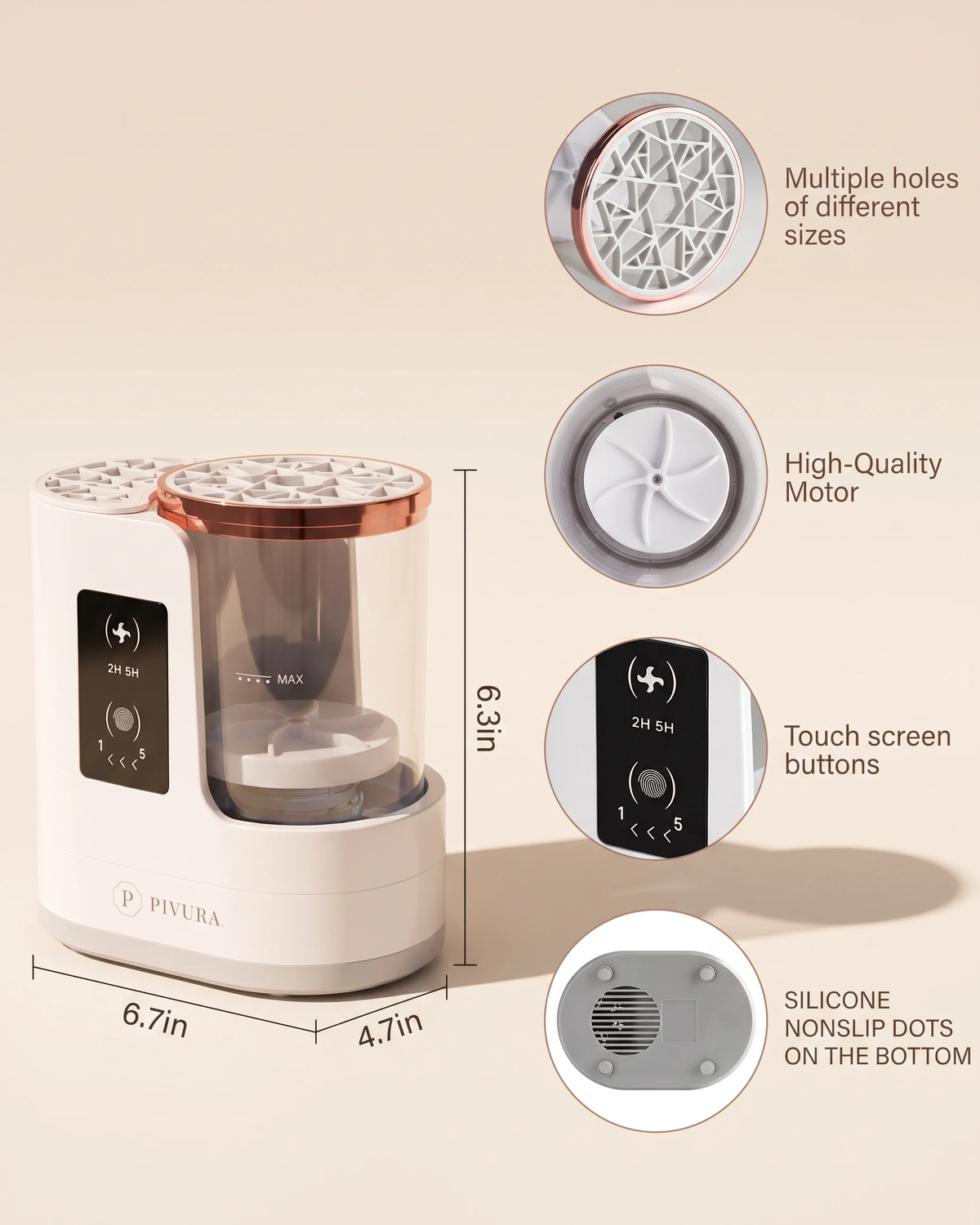 Pivura 3-in-1 Makeup Brush Cleaner & Dryer